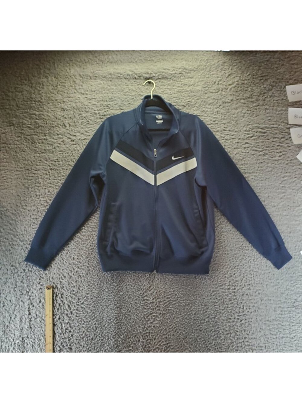 Nike Jacket Mens Large Navy Blue Athletic Dept Chevron Patterns Full Zip